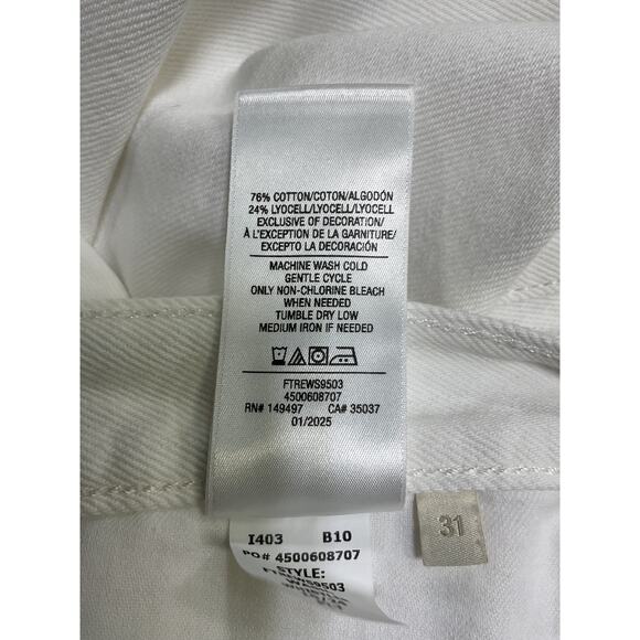 Favorite Daughter 'The Otto' White Cotton High Rise Boyfriend Ankle Denim Jean - Picture 5 of 5